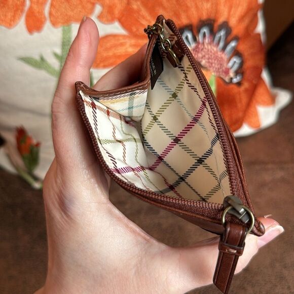 RARE COACH BLEECKER LEATHER MINI SKINNY TATTERSALL CARD CASE KEY WALLET 2007 EUC - Picture 13 of 17